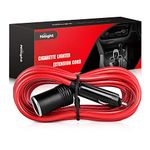 Nilight Cigarette Lighter Extension Cord Cable Heavy Duty 14ft 12V/24V Car Charger with Cigarette Lighter Socket