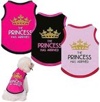 3 Pieces Dog Shirt Vest Small Dog T-Shirts Cute Princess Dog Clothes Soft Dog Shirts Pet Clothes with Funny Letters for Small Cat Dog Pajamas Puppy Clothes Pink S