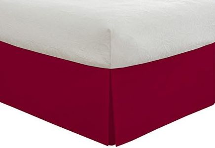 Lux Hotel Bedding Tailored Bed Skirt, Classic 14" Drop Length, Pleated Styling, Twin XL, Red