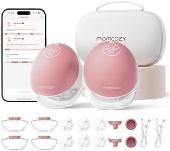 Momcozy Sacaleches Manos Libres Mobile Flow | M9 Mejorado, Eléctrico y Controlado por App, Múltiples Modos & 15 Niveles, Sacaleches Portátil, 24 mm (2, Rojo)