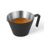 MHW-3BOMBER Espresso Measuring Cup 100 ml, Stainless Steel Espresso Shot Cup, V-Shaped Pouring Spout Espresso Cup with Handle for Coffee|Tomato Sauce|Steak Sauce|Beverages (Matte Black) G5141B