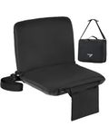 Sportneer Stadium Seat with Back Support: Portable Folding Bleacher Seats with Backs and Cushion 6 Reclining Position Padded Stadium Chair with Shoulder Strap Perfect for Sports Events, Black, 1