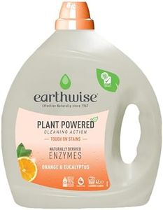 Earthwise Orange & Eucalyptus Laundry Washing Detergent Liquid 4L, 80 Washloads, Suitable for Front & Top Loader, Tough on Stains, Plant Powered Cleaning Action with Naturally Derived Enzymes