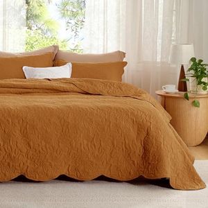 Bedsure King Size Bedding Set - Pre-Washed King Bedspread - Ultra Soft Coverlet Quilted Bedding - Honey Ginger Bedding for All Seasons (Includes 2 Pillow Shams)