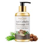 THE MANI PEDI ESSENTIALS Anti Cellulite Massage Oil with Triphaladi, Ginger Oil & Tea-Tree Oil for Toning, Firming & Shaping. No More Bumpy Skin, Strawberry Legs. 100% Natural, Non-Sticky – 300ml