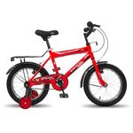 Vaux Plus Cycle for Kids 16T with Carrier & Sidewheels, Bicycle for Boys Age 4-6 Years with Steel Frame, V-Brakes, Alloy Rims, Tubular Tyres, Kids Cycle for Boys with Height 3ft 3inch+ (Red)