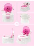 RIANZ All New Cute Royal Potty Toilet Training Seat/Stepstool With Removable Bowl & Collapsible Cover (Color May Vary) 1 PC (Smiley - Pink)