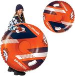 NFL Snow Tube, Heavy Duty Inflatable Sled for Tubing, Fun Winter Toys for Kids & Adults, Football Gifts for Boys - Denver Broncos
