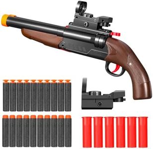 Double Barrel Soft Bullet Toy Gun Dart Foam Pellet Fake Blasters Realistic Shell ejecting Guns Shotgun Cool Stuff Gifts for boy Age 8+ 9 10 11 12 Year Old Teen Adult Kid with Scope Sniper Rifle