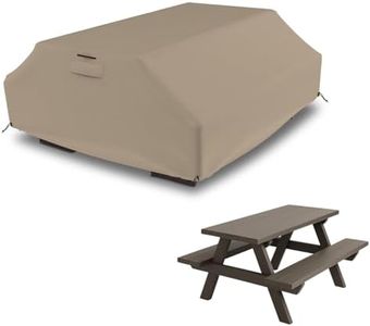Seal Skin Covers Waterproof Picnic Table Cover, Heavy-Duty Elite PVC Outdoor & UV-Resistant Material, All-Weather Protection for Patio Furniture (Beige, 75”L x 62”W x 30”H)