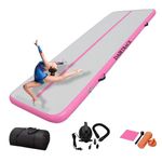 DAIRTRACK IBATMS Air Tumbling Mat 10ft/13ft/16ft/20ft Inflatable Gymnastics Air Mat Tumble Track with Air Pump for Home Use/Training/Cheerleading/Yoga/Water