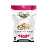 Seba Garden Blanched Whole Almonds, 1000g / 2.2 Pounds - Non-GMO, Raw, Unpasteurized, Unsalted, Keto, Paleo, Kosher, Bulk, High in Protein, Dietary Fiber, Baking almond, Copper