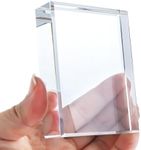 H&D HYALINE & DORA Clear Crystal Rectangle Paperweight Glass Decorative Paper Weights for Office Desk, Functional Crystal Paperweight for Photography Reading