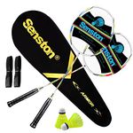 Senston - 2 Player Badminton Racket Set - Including 1 Badminton Bag/2 Rackets/2 Badminton/2 Grip