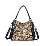 NOTAG Women Handbags Stylish Leopard Print Ladies Tote Handbags Soft PU Leather Shoulder Bag Multi-Pocket Top Handle Crossbody Bag