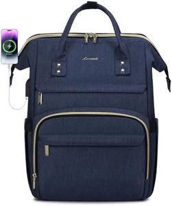 LOVEVOOK Laptop Backpack for Women,18 Inch Professional Womens Travel Backpack Purse Computer Laptop Bag Nurse Teacher Backpack,Waterproof College Work Bags Carry on Back Pack with USB Port,Dark Blue