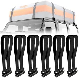 6 Rooftop Cargo Tie Down Hook Straps - Secure Any Car Roof Bag, Roof Rack Cargo Carrier, or Car Top Carrier, No Roof Rack Required, Compatible with Most Cars - Durable and Solid Construction