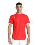 Puma Men's Solid Regular Fit T-Shirt (704917_Red-White