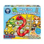 Orchard Toys My First Snakes and Ladders Game, big chunky board, giant pieces perfect for little hands, first game for children age 3-6, For 2-4 Players