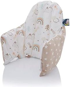 High Chair Cover for IKEA Antilop High Chair,Cotton Cover for Inflatable Cushion, Cushion Cover for High Chairs for Babies and Toddlers, High Chair Accessories, It is Only Cover! (brown rainbow)