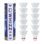 QICHUAN Whizz Nylon Badminton Shuttlecocks Birdies for Recreational Racket Sports Game, Red Tape 12 Pack