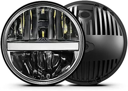 UNI-SHINE 7-Inch LED Headlights - with Amber Turn Signal White DRL, DOT Approved, Hi/Lo Beam, Compatible with Jeep Wrangler JK TJ CJ, Chevy, and Miata