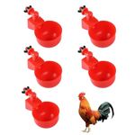 5 PCS Poultry Feeder and Drinker, Chicken Feeder and Drinker Set, Auto-Refill Water Cups for Hens and Ducks, Durable Poultry Farm Equipment, Bird Water Feeder Hanging, Easy Installation