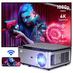 WiFi Bluetooth Projector 4K,VGKE T28 650 ANSI 20000 Lumen Portable Projector Native 1080P Full HD Android Projector,with ±50° 4D Zoom Keystone Correction for Smartphone/PC/Laptop/PS5/PPT/TV Stick