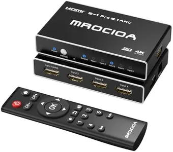 HDMI 2.1 Switch 8K 60Hz, 4K 120Hz 5 in 1 Out HDMI Switcher Splitter with iOS app, Ratio Adjusted, ARC, HDR10+,Dolby Vision, Dolby Atmos,VRR,ALLM for PS5 Xbox APPLE TV FIRE TV Nintendo Switch laptop PC