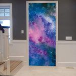 A.Monamour 3D Door Stickers for Interior Doors Planets Stars Galaxy in Space Cosmos Astronomy Abstract Vinyl PVC Waterproof Self Adhesive Door Decals Door Poster Wall Mural Wallpaper