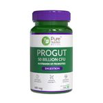 Pure Nutrition Progut Probiotic (60 Veg Capsules) for Men & Women | 50 Billion CFU with 14 Strains of Probiotics l| Supports Digestive, Gut Health & Immunity| Gas & Bloating Relief