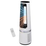 Russell Hobbs Quiet Bladeless Tower Fan & Heater with Remote Control, Touch Control, 85cm Tall, 12 Speed Settings, 12 Hour Adjustable Timer, Oscillating 2kW, White, 2 Year Guarantee RHBLDL25W