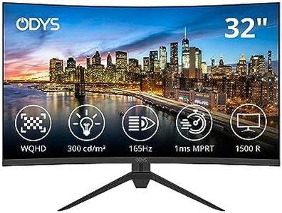 Odys XP32 Moniteur incurvé WQHD 80 cm (32") (2560 x 1440 Pixels, 165 Hz, Temps de réponse 1 ms, Compatible AMD FreeSync, NVIDIA G-Sync, réduction de la lumière Bleue, HDMI, DisplayPort), Noir