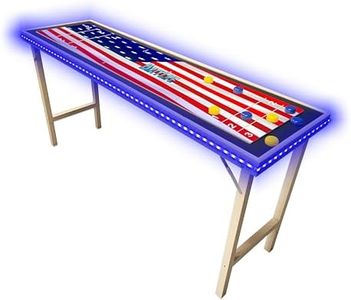 6-Foot Premium Shuffleboard Table w/LED Lights & Folding Legs - USA Edition