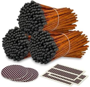 4" Espresso Matches + Striker Stickers Included | 300 Brown Stick Black Tip Decorative Safety Matches | Premium Long Matchsticks | Gifts, Home Decor, & Candle Accessories by Thankful Greetings