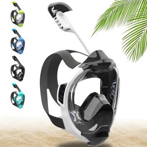 Khroom Masque de plongée en apnée pour Adultes et Enfants - Seaview Y | sans Danger au Niveau du CO2 | Masque intégral | Équipement de plongée avec Masque Complet / Easy-Breathing (L-XL Blanc)