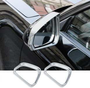 2024 2025+ Mustang Side Mirror Rain Guards 2PCs Chrome Silver Wind Deflectors Anti-Rain & UV Protection