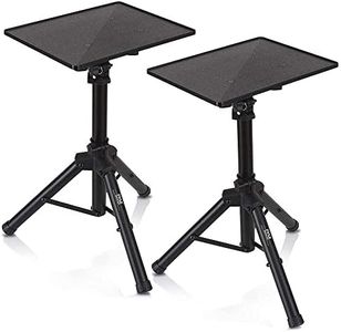 Universal Laptop Projector Tripod Stand - 2 Pcs Computer, Book, DJ Equipment Holder Mount Height Adjustable Up to 35 Inches w/ 14'' x 11'' Plate Size - Perfect for Stage or Studio Use - Pyle PLPTS2X2
