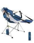 KingCamp Hammock Chair with Footrest, Swinging Portable Folding Camping Chairs for Adults MAX 400lbs Heavy Duty Foldable Oversized Rocker with Cup Holder Pillow for Outdoor Beach Sport Lawn,Dark