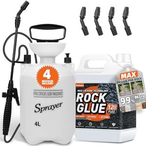 Shabebe Rock Glue, 1Gallon Mulch Glue for Landscaping with Sprayer, Lasts Up to 2 Years, Strong Pebble Binder, Pea Gravel Binder for Garden, Pine Straw for Outdoor, Mulch Lock Pea Gravel Stabilizer