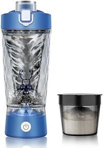 Electric Protein Shaker Bottle, Mixer Cup for Shakes and Meal Replacements, BPA-free, Portable Blender Cup with a Supplement Storage, USB Rechargeable Shaker Cups for Protein Shakes 550ml (Blue)