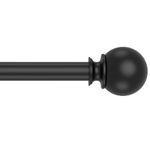 Black Curtain Rods for Windows 28 to 48 Inch, 5/8" Diameter Heavy Duty Metal Stainless Steel Adjustable Small Drapery Rod With Bracket(2.3-4 Feet)