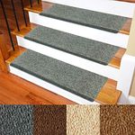 Carpet Stair Treads - Non-Slip Bullnose Carpet for Stairs - Indoor Stair Pads - Self-Adhesive & Easy Installation - Pet & Child Friendly - Skid Resistant & Washable