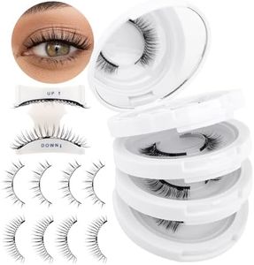Natural Look Magnetic Eyelashes With Applicator: 4 Pairs, Reusable
