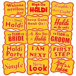 Party Propz Haldi Props For Decoration - 15 Pcs Haldi Decoration Items For Marriage | Haldi Props For Bride and Family | Haldi Props For Groom and Family | Wedding Props For Haldi Ceremony (Cardstock)