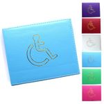 Soft Leather Disabled Badge Holder Wallet Disability Parking Badge Cover Holder by Glamified Disabled Blue Badge Display Holder (Light Blue)