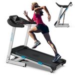 Home Gym Treadmills 15% Auto Incline, 3.5HP Treadmill 350lbs Capacity, Foldable Treadmill for Small Space, Voice Control, LED Console Display, Built in Music Players, 45 *18 Large Area, 95% Assembled