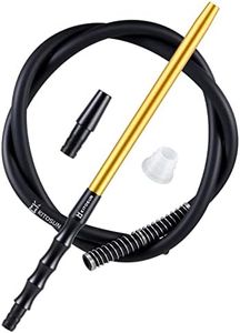 Kitosun D-Hose Hookah Hose Set – Premium Shisha Accessories 1.1ft Long Detachable Aluminum Mouthpiece Handle | 5ft Silicone Pipe | Hookah Adapter | Anti-Kinking Spring | Silicon Grommet (Gold)