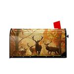 Deers in Autumn Mailbox Covers Magnetic Mailbox Wraps Post Letter Box Cover Standard Oversize 21 X 18 Mailwrap Garden Home Decor