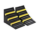 Genubi Industry 2 PCS Wheel Chocks Heavy Duty Extra Large Solid Rubber Wheel Chock with Portable Handle for Travel Trailer, Truck, Commercial Vehicle and RV, 9.5 Inches x 6 Inches x 7 Inches